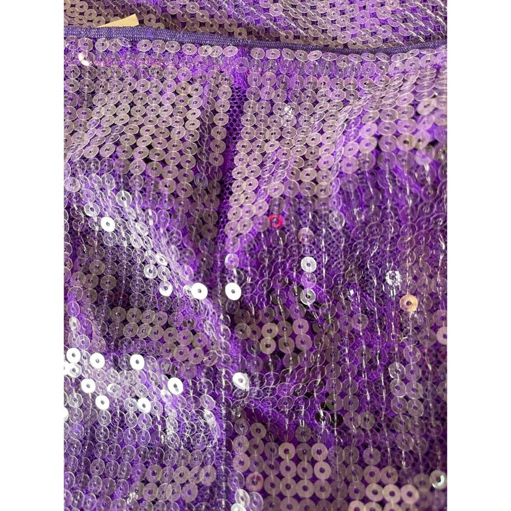 RETROFETE Lucia Sequin Strapless Bodycon Lace Sheer Purple Maxi Dress Size XXS - Picture 8 of 12